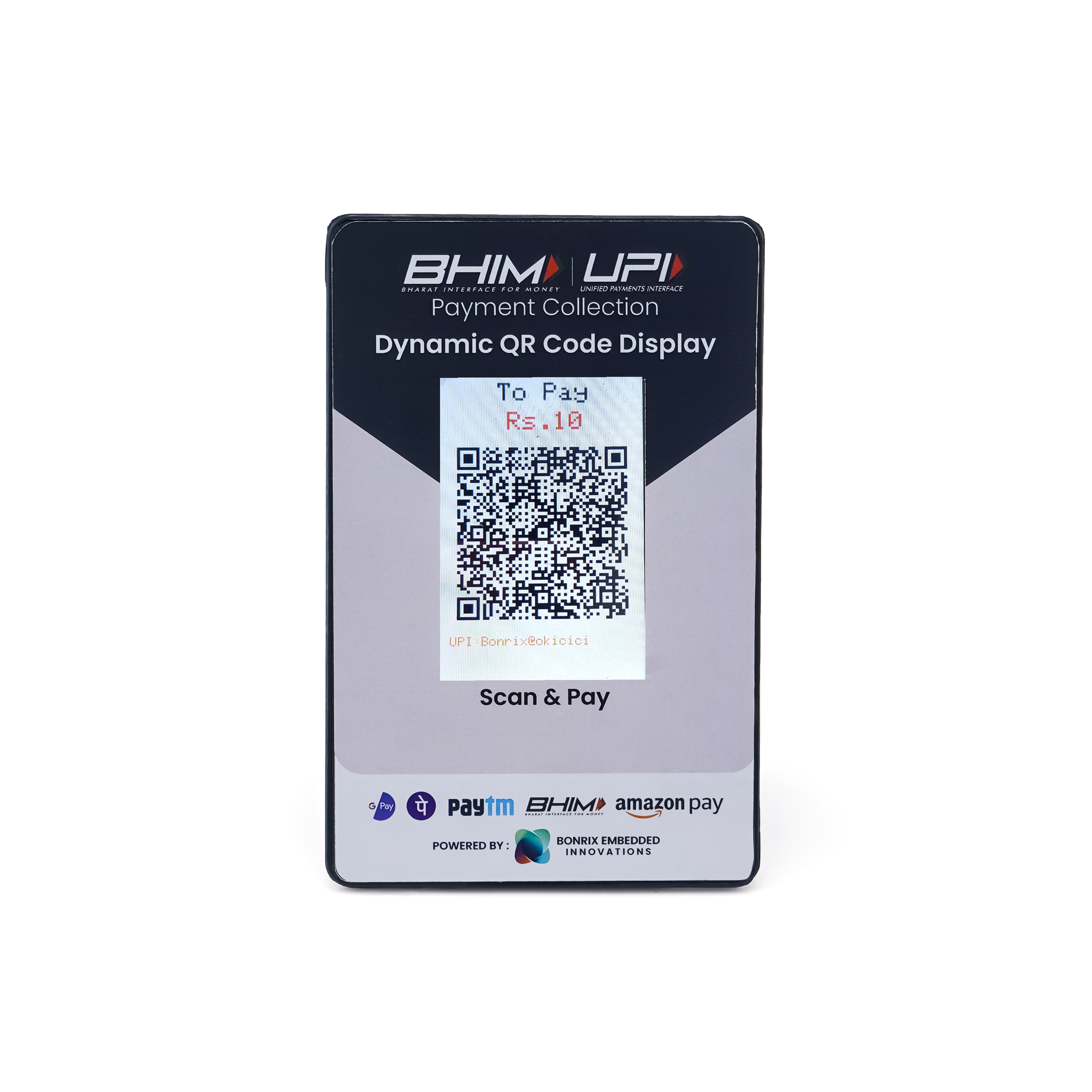 Bonrix Dynamic QR Code Scanner Display (DQR-111) Image (JPEG) Display Model